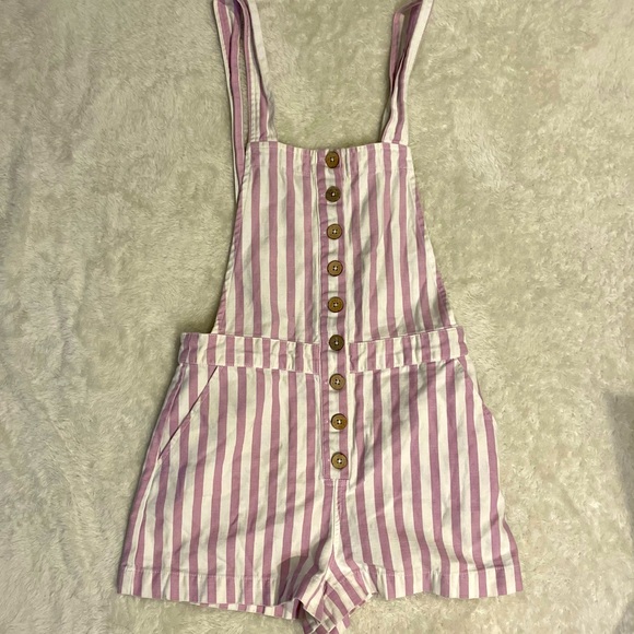 Forever 21 Denim - Forever 21 Striped Pocket Overalls